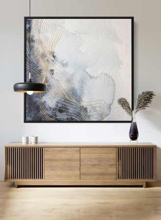 لوحة كانفاس على إطار خشبي بتصميم فن تجريدي