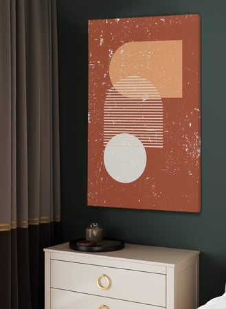 لوحة كانفاس على إطار خشبي بتصميم أشكال فنية