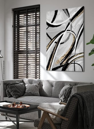 لوحة كانفاس على إطار خشبي بتصميم فن تجريدي