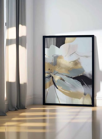 لوحة كانفاس على إطار خشبي، تصميم فن تجريدى للزهور، للمنزل، غرفة المعيشة، المكتب، الديكور