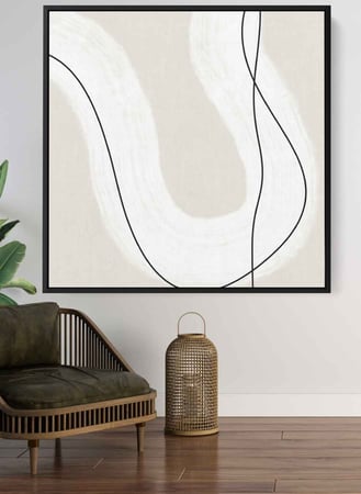 لوحة كانفاس على إطار خشبي بتصميم فن تجريدي