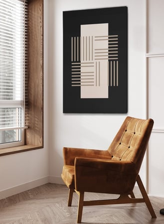 لوحة كانفاس على إطار خشبي بتصميم فن تجريدي