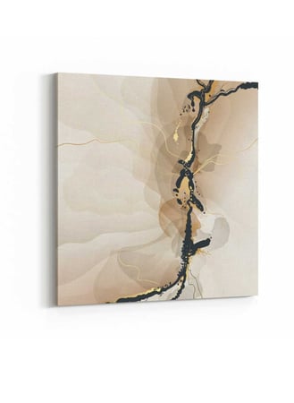 لوحة كانفاس على إطار خشبي بتصميم فن تجريدي