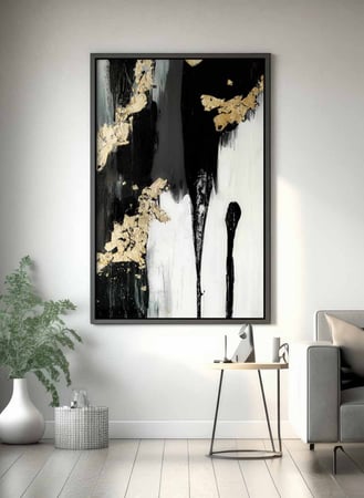 لوحة كانفاس على إطار خشبي، تصميم فن تجريدى، للمنزل، غرفة المعيشة، المكتب، الديكور