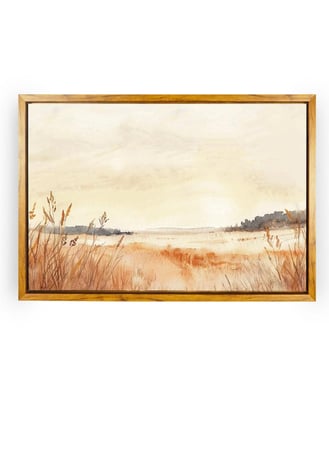 لوحة كانفاس على إطار خشبي وتصميم حقل هادئ