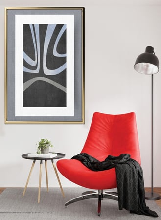 لوحة كانفاس على إطار خشبي بتصميم فن تجريدي