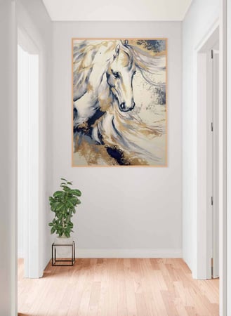 لوحة كانفاس على إطار خشبي، تصميم فن تجريدى لرأس حصان، للمنزل، غرفة المعيشة، المكتب، الديكور
