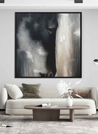 اقتن لوحة وجه حصان كانفاس بتصميم فني تجريدي فاخر