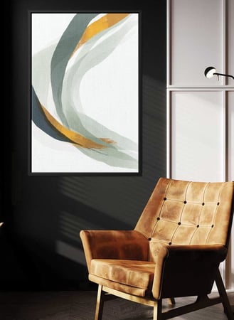 لوحة كانفاس على إطار خشبي بتصميم فن تجريدي