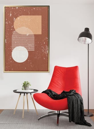 لوحة كانفاس على إطار خشبي بتصميم أشكال فنية