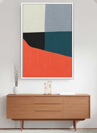 لوحة كانفاس على إطار خشبي بتصميم فن تجريدي