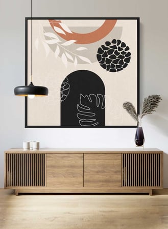 لوحة كانفاس على إطار خشبي بتصميم فن تجريدي