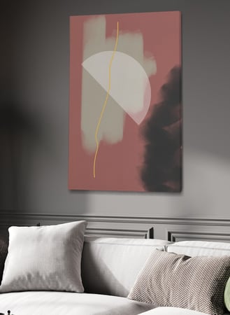 لوحة كانفاس على إطار خشبي بتصميم فن بوهيمي نصف قمر