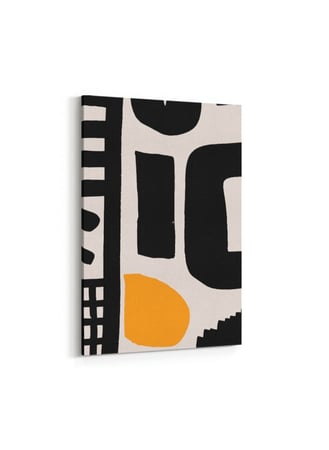 لوحة كانفاس على إطار خشبي بتصميم نمط أشكال فنية