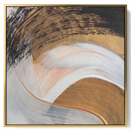 لوحة بتصميم فن زيتي لأمواج من الألوان