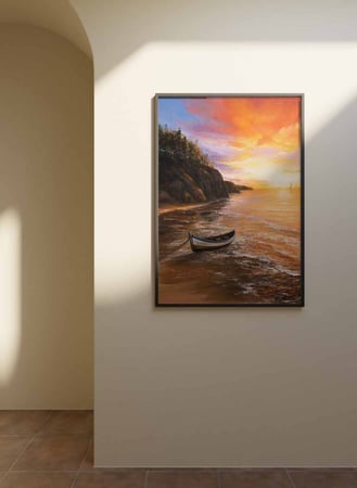 لوحة غروب الشمس