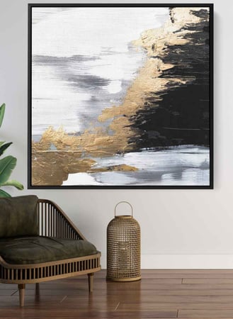 لوحة كانفاس مربع على إطار خشبي، تصميم فن زيتي، للمنزل، غرفة المعيشة، المكتب، الديكور