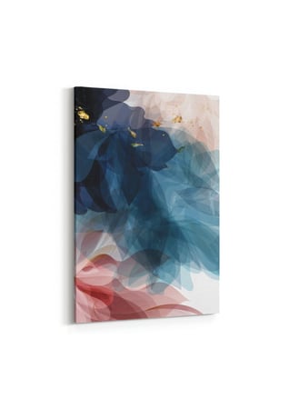 لوحة كانفاس على إطار خشبي بتصميم فن تجريدي نمط من الزهور