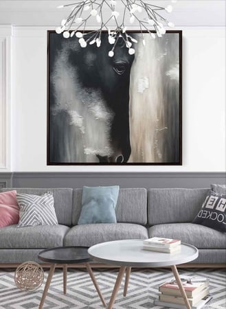 اقتن لوحة وجه حصان كانفاس بتصميم فني تجريدي فاخر