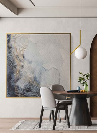 لوحة كانفاس على إطار خشبي بتصميم فن تجريدي