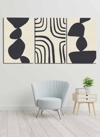 اشتر طقم لوحات ديكور من 3 لوحات بتتصميم أشكال منوعة بلونين فخمين