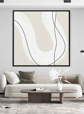 لوحة كانفاس على إطار خشبي بتصميم فن تجريدي