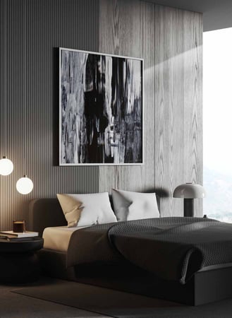 لوحة كانفاس مربع على إطار خشبي، تصميم فن تجريدي، للمنزل، غرفة المعيشة، المكتب، الديكور