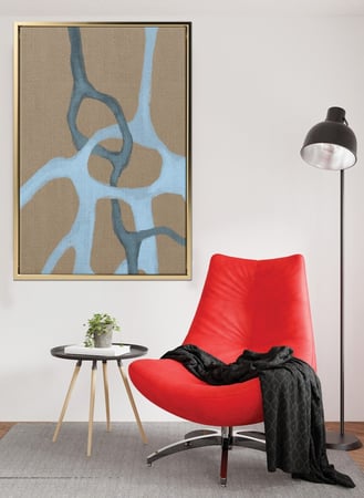 لوحة كانفاس على إطار خشبي بتصميم فن تجريدي