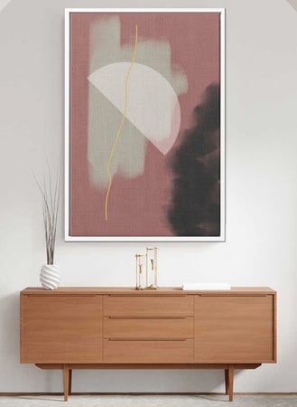 لوحة كانفاس على إطار خشبي بتصميم فن بوهيمي نصف قمر