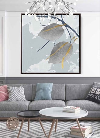 لوحة كانفاس على إطار خشبي بتصميم فن تجريدي