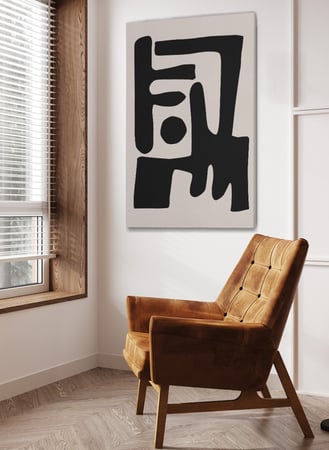 لوحة كانفاس على إطار خشبي بتصميم فن تجريدي