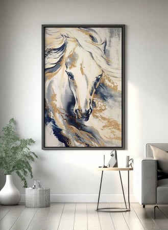 لوحة كانفاس على إطار خشبي، تصميم فن تجريدى لرأس حصان، للمنزل، غرفة المعيشة، المكتب، الديكور