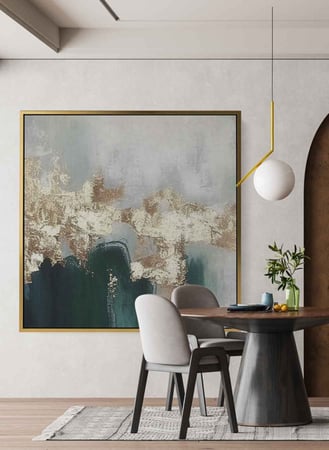 لوحة كانفاس على إطار خشبي بتصميم فن تجريدي