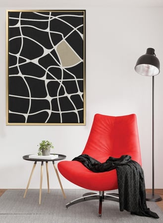 لوحة كانفاس على إطار خشبي بتصميم فن تجريدي