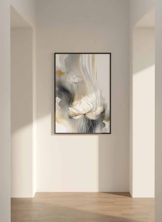 لوحة كانفاس على إطار خشبي، تصميم نمط زهور مميز، للمنزل، غرفة المعيشة، المكتب، الديكور