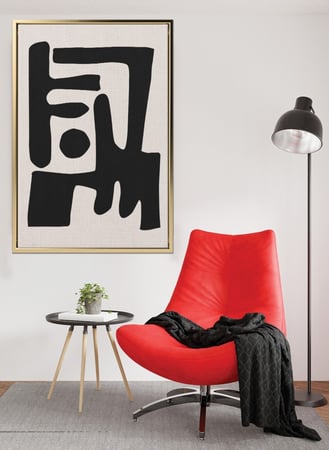 لوحة كانفاس على إطار خشبي بتصميم فن تجريدي