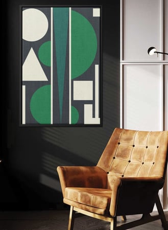 لوحة كانفاس على إطار خشبي بتصميم فن تجريدي أشكال مختلفة