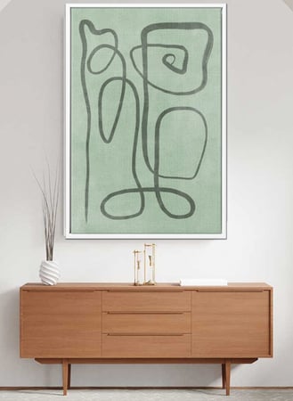 لوحة كانفاس على إطار خشبي بتصميم فن تجريدي