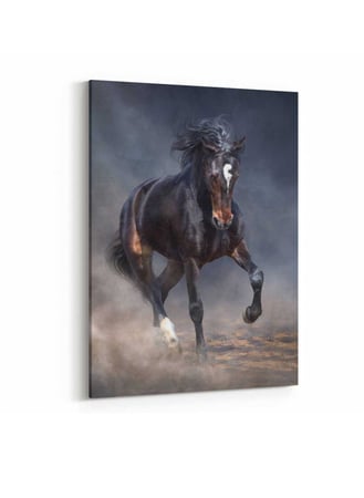 لوحة كانفاس على إطار خشبي، تصميم حصان جامح فى الصحراء، للمنزل، غرفة المعيشة، المكتب، الديكور
