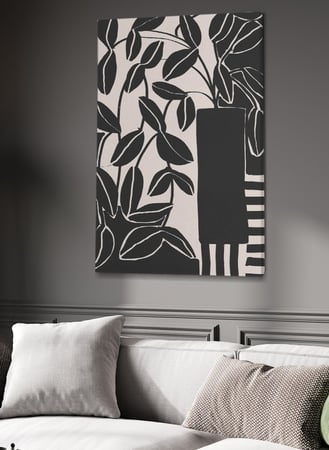 لوحة كانفاس على إطار خشبي بتصميم أوراق شجر