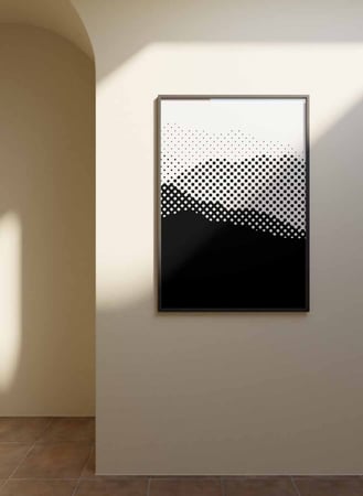 لوحة كانفاس على إطار خشبي، تصميم نقاط تتلاشى ، للمنزل، غرفة المعيشة، المكتب، الديكور