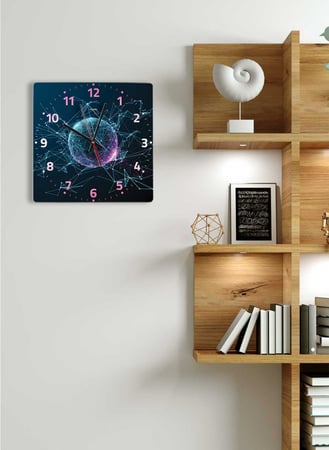 ساعة حائط مصنوعة من الأكريليك تعمل بالبطارية، بتصميم الكرة الأرضية، للمنزل، غرفة المعيشة، المكتب، الديكور