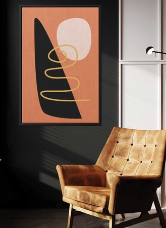 لوحة كانفاس على إطار خشبي بتصميم عصري