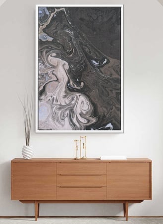 لوحة كانفاس على إطار خشبي بتصميم فن تجريدي