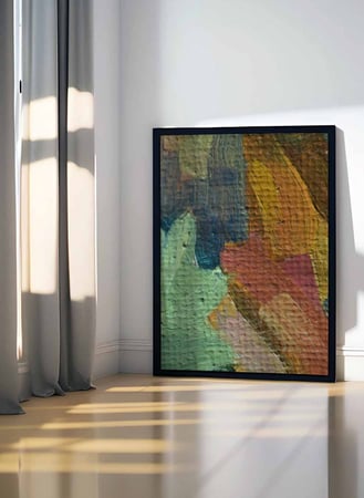 لوحة كانفاس على إطار خشبي، تصميم مزيج من الالوان، للمنزل، غرفة المعيشة، المكتب، الديكور