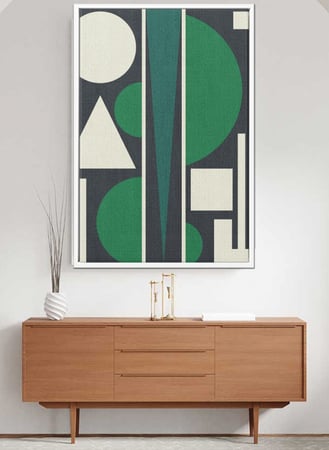 لوحة كانفاس على إطار خشبي بتصميم فن تجريدي أشكال مختلفة