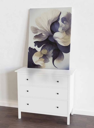 لوحة كانفاس على إطار خشبي، تصميم نمط فنى للزهور، للمنزل، غرفة المعيشة، المكتب، الديكور