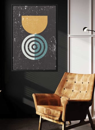 لوحة كانفاس على إطار خشبي بتصميم فن تجريدي