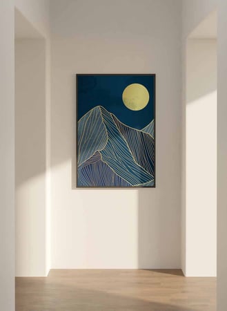 اشتر لوحه قمر بتصميم رائع للقمر اعلى الجبل للجدران بافضل سعر