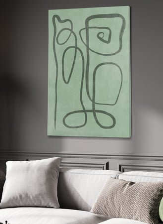 لوحة كانفاس على إطار خشبي بتصميم فن تجريدي